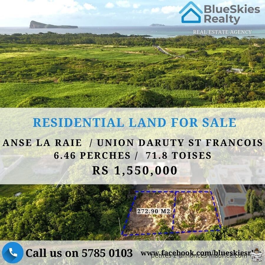 Residential Land for sale in Saint Francois, near Anse La Raie Public Beach