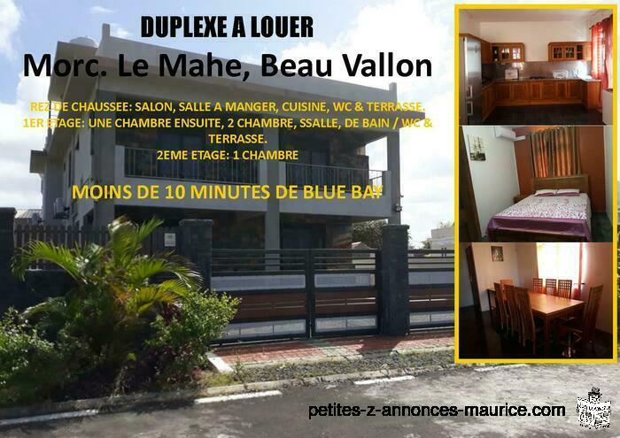 Duplexe a louer Beau Vallon.