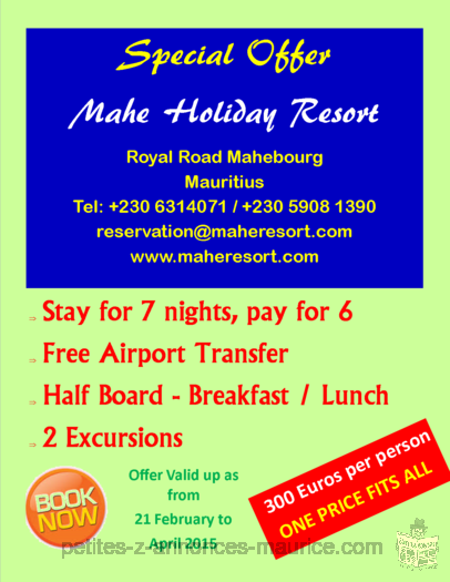 Offre Promotionel Mahe Holiday Resort