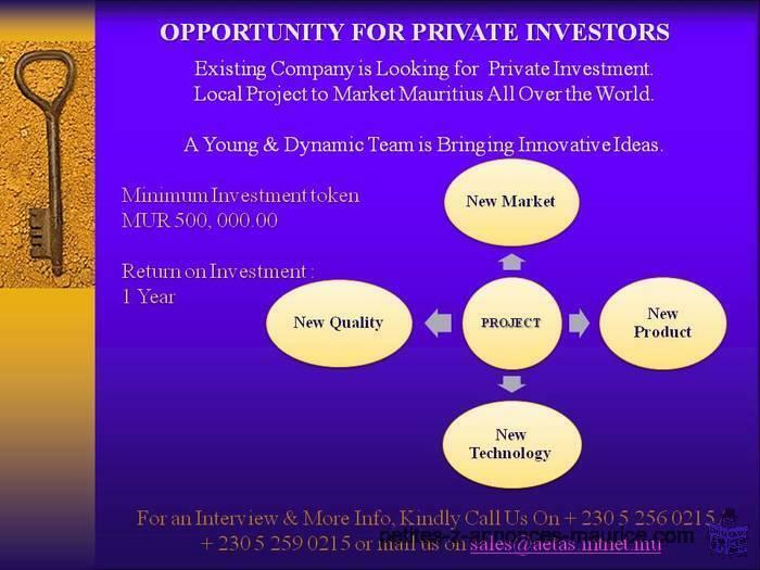 Opportunité pour Investir dans un nouveau marché
