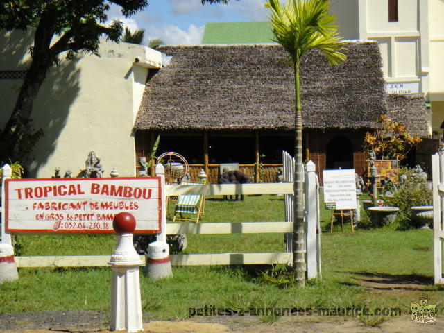 Vente FdC de Tropical Bambou (atelier de fabrication et magasin de vente) à Tamatave Madagascar